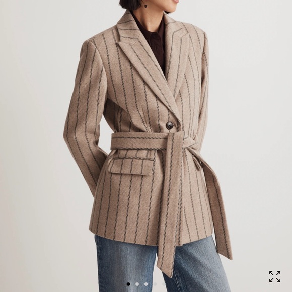 Madewell Bedford Oversized Belted Blazer, NWT - Picture 3 of 6
